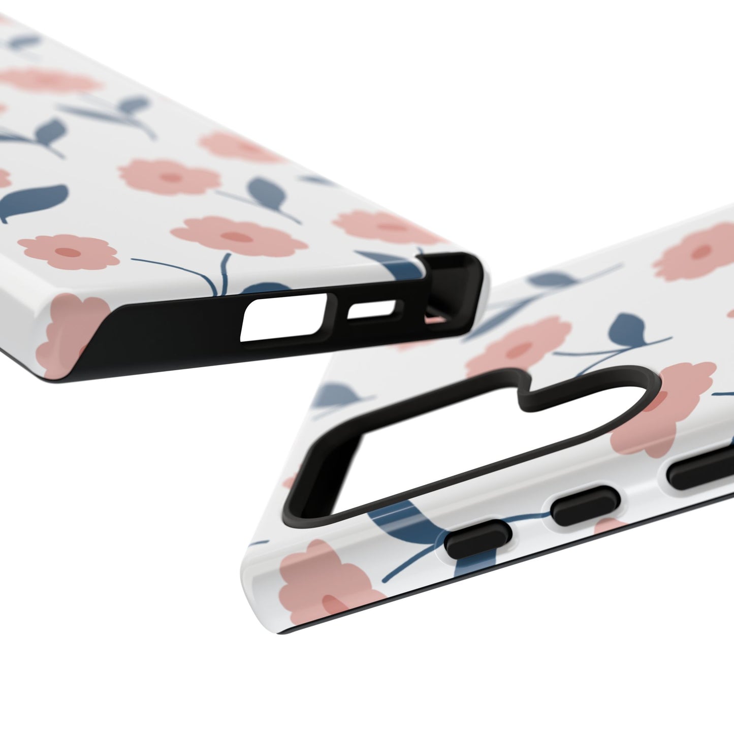 Playful Pink Floral Tough Samsung Galaxy Case – Soft Pastel Design, Slim & Shockproof