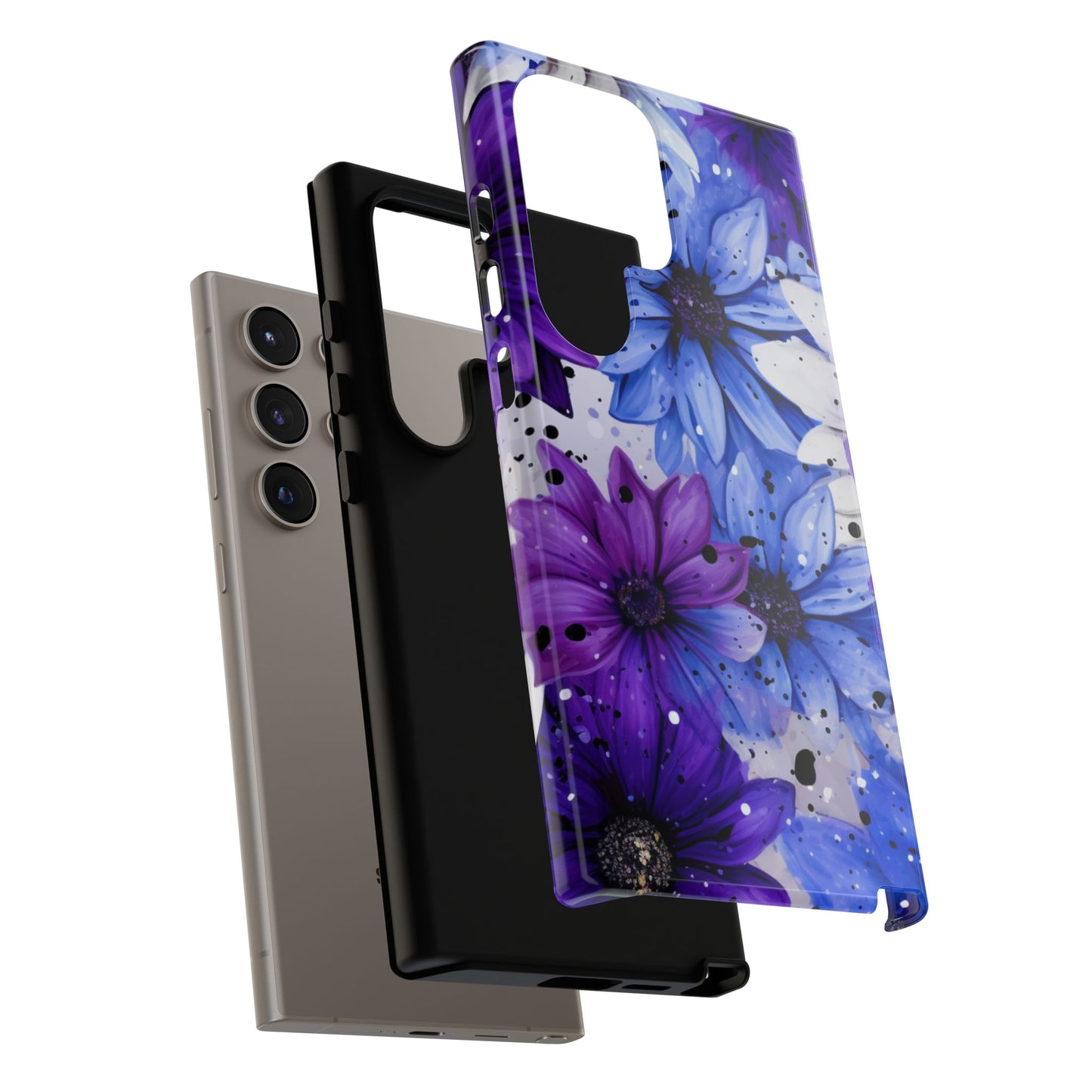 Vibrant Purple & Blue Floral Splash - Samsung Galaxy Series Case