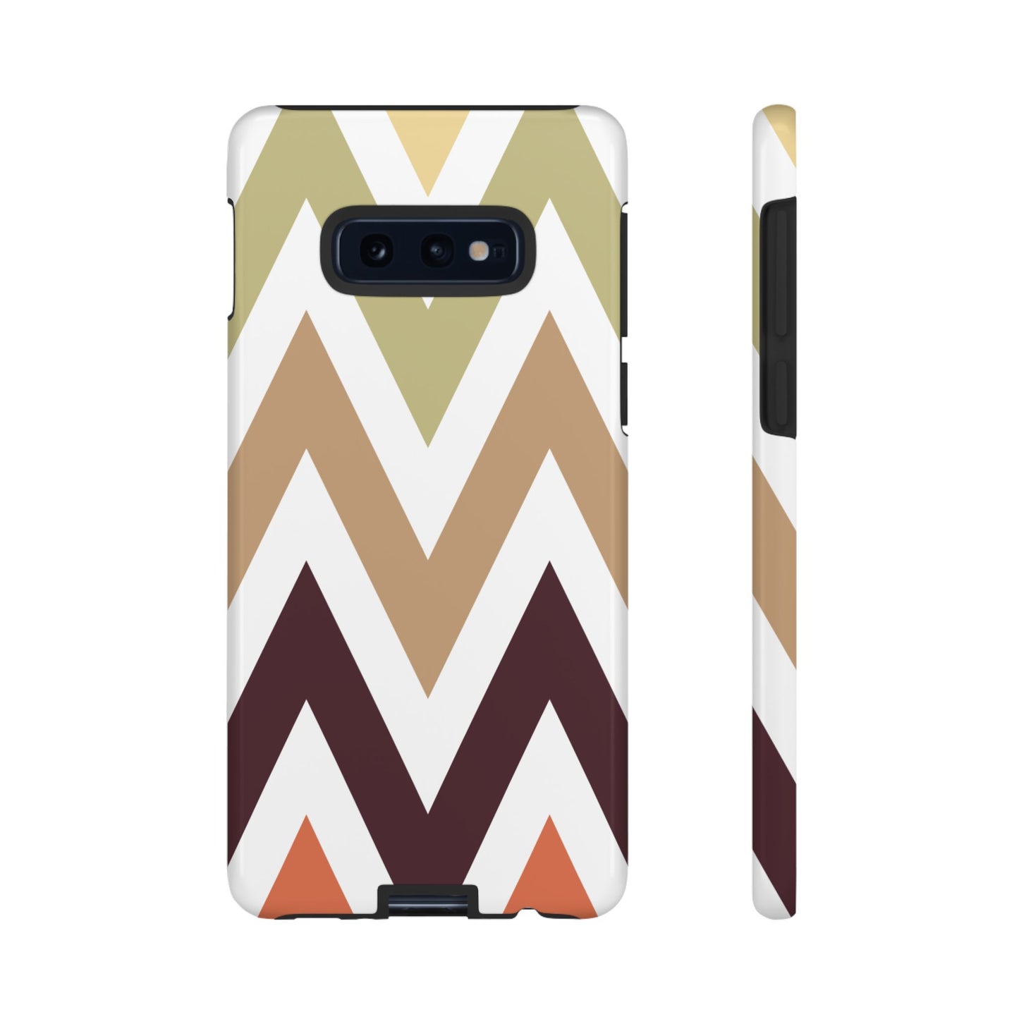 Earthy Chevron Samsung Galaxy Case – Boho-Inspired Design with Dual-Layer Protection