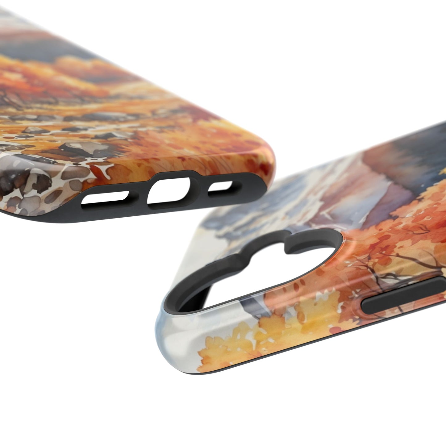 Watercolor Autumn Forest and Mountains - MagSafe iPhone Case