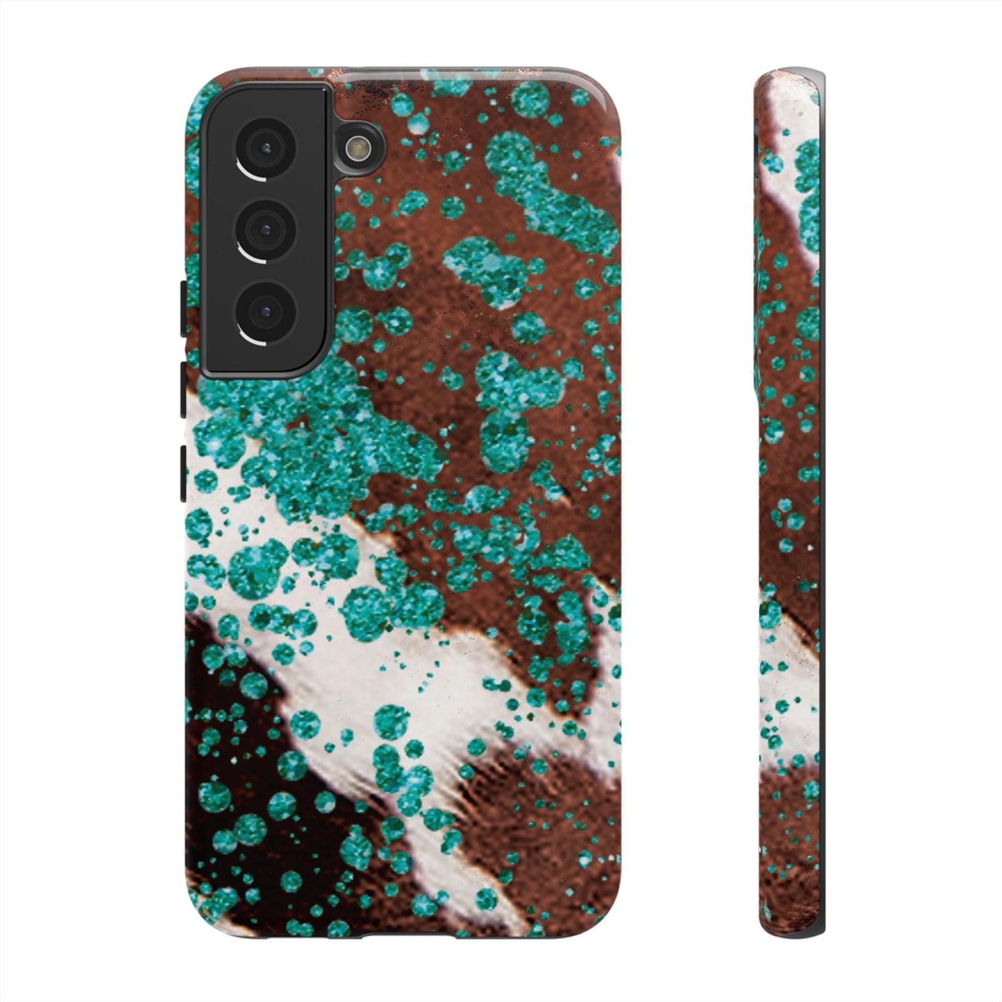 Teal Glitter Cowhide - Samsung Galaxy Series Case