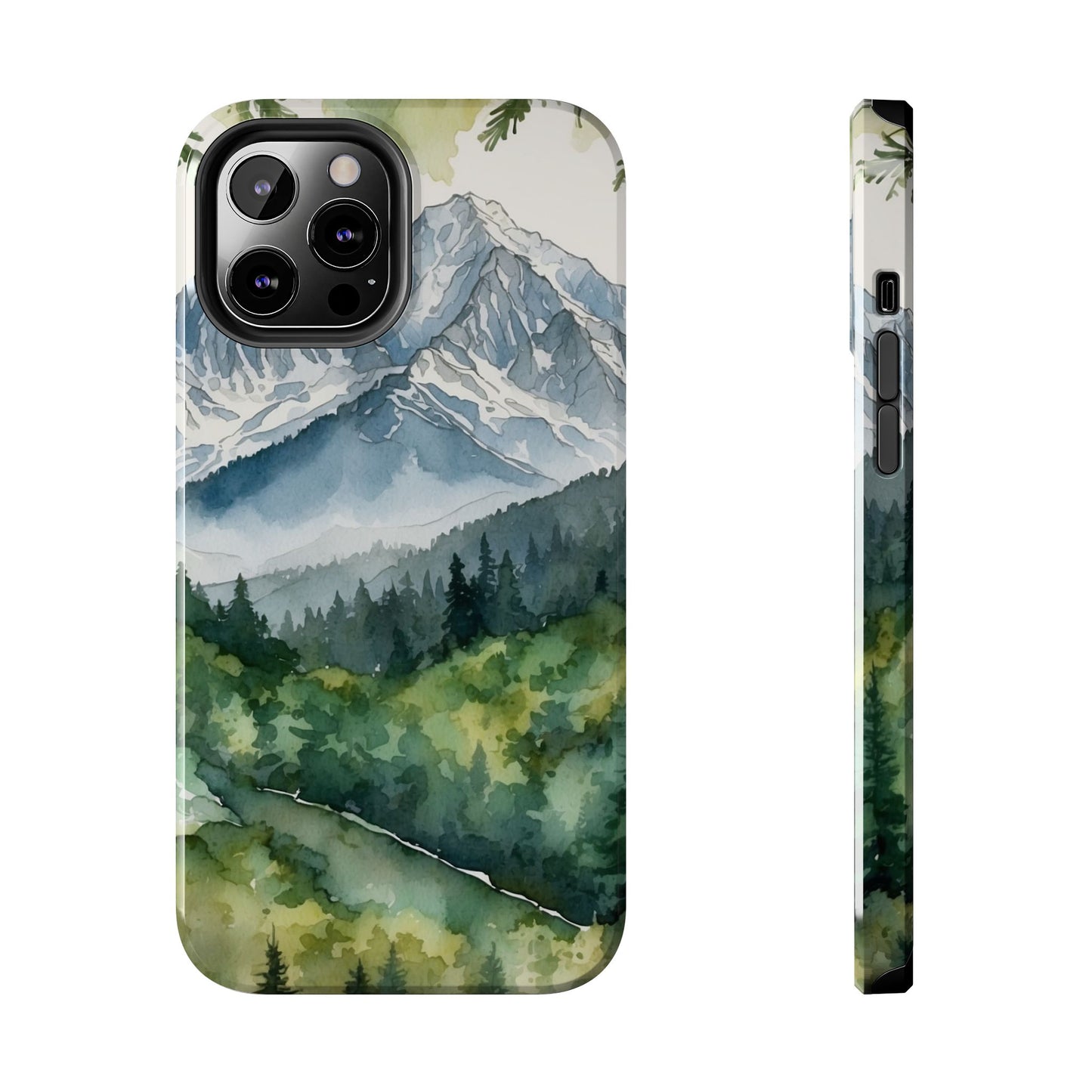 Watercolor Alpine Mountainscape - iPhone Case