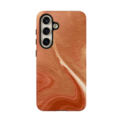 Earthy Terracotta Swirl Samsung Galaxy Case – Warm Marble Texture Design