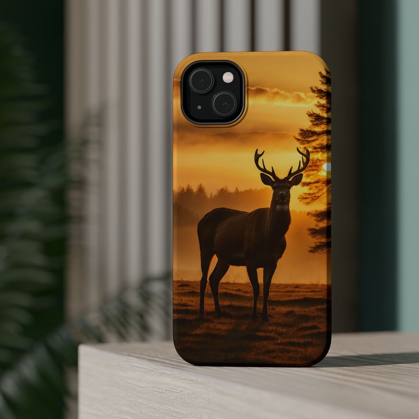 Sunset Majesty: Regal Stag – MagSafe iPhone Case