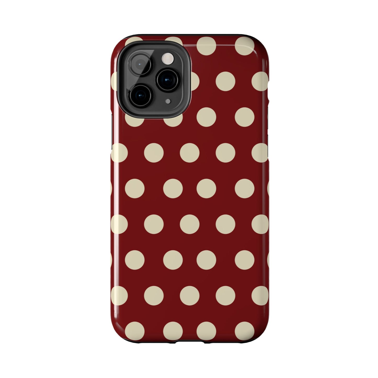 Classic Red & Cream Polka Dots - iPhone Case