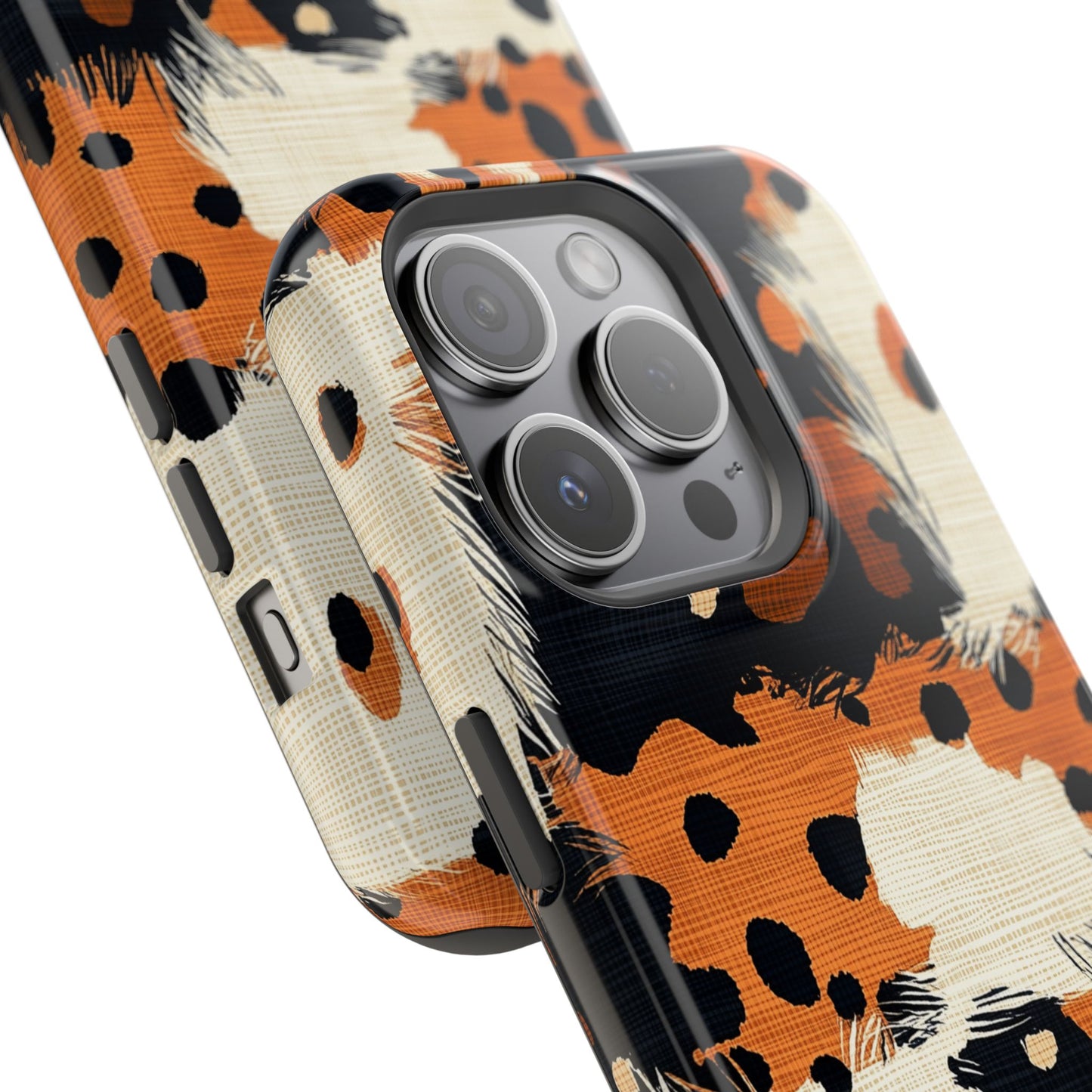 MagSafe iPhone Case: Cheetah Plaid – Brown & Black Pattern