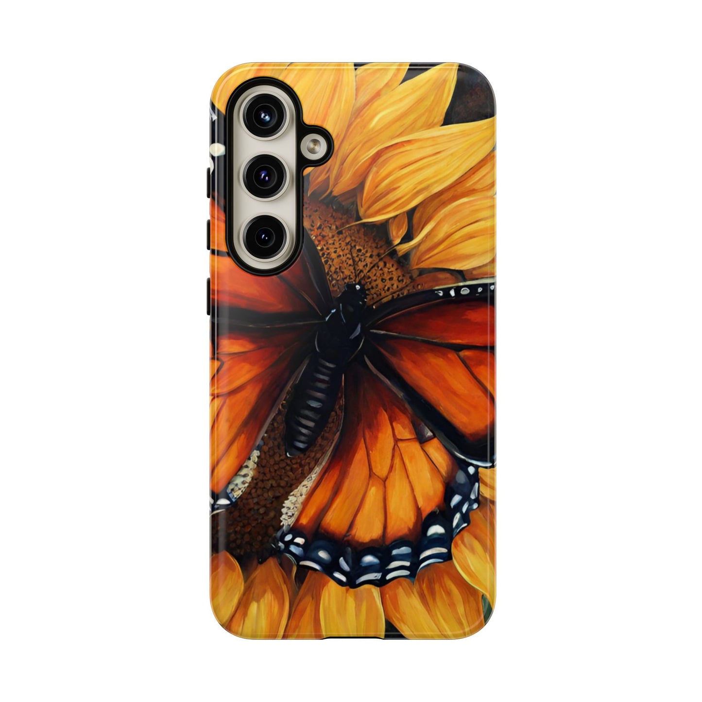 Monarch Butterfly & Sunflower Art – iPhone Case