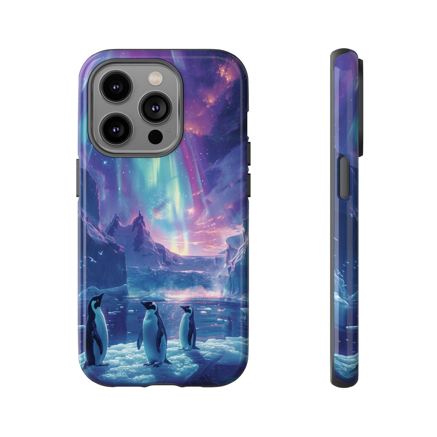 Penguin Parade Northern Lights iPhone Case