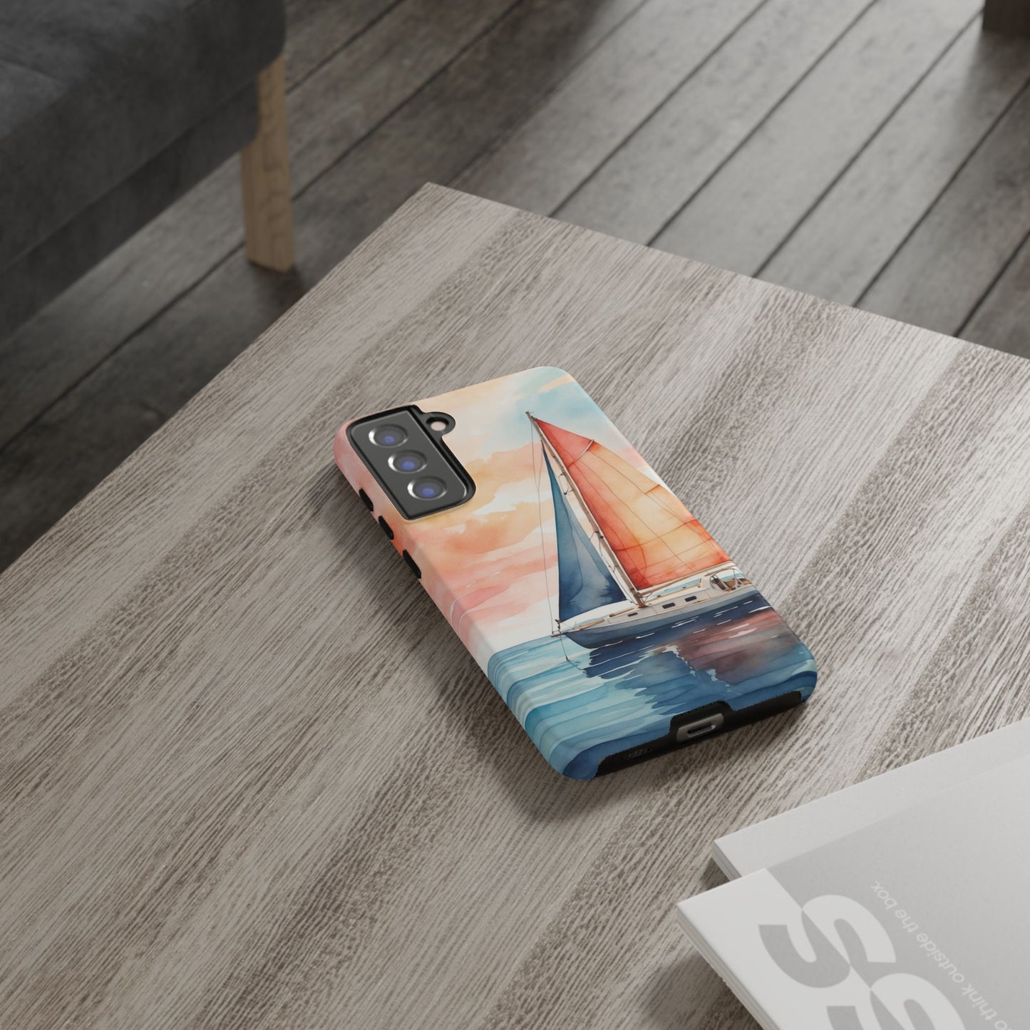 Sunset Sail Samsung Galaxy Case – Watercolor Sailboat and Sky Design