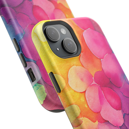 Sunset Petals Watercolor MagSafe iPhone Case – Slim Design, Glossy Finish