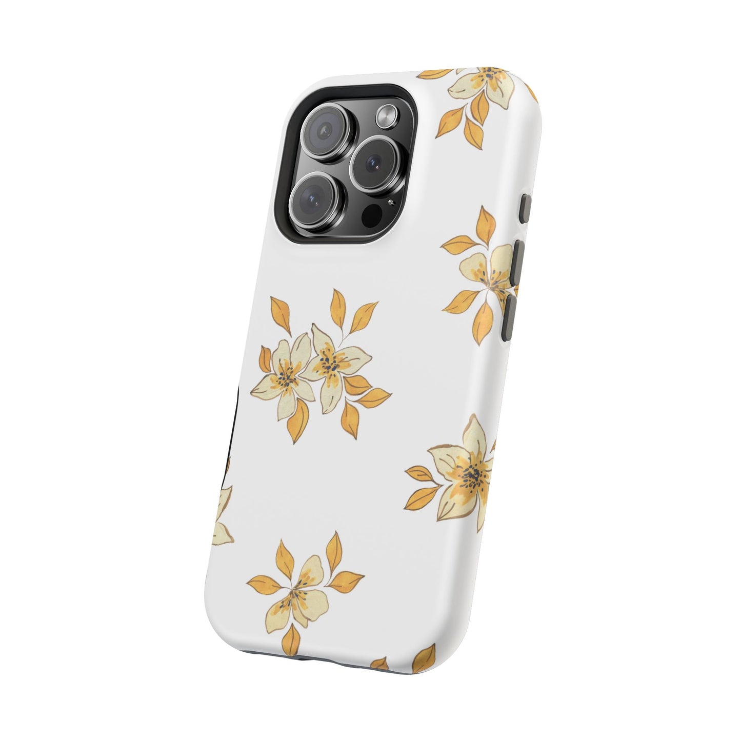 Delicate Yellow Blossom MagSafe iPhone Case – Minimalist Floral Design with Matte Finish