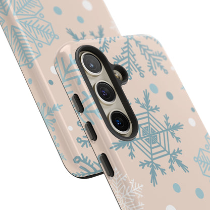 Winter Snowflakes Samsung Galaxy Case – Shockproof, Smooth Matte Finish, Dual-Layer Protection