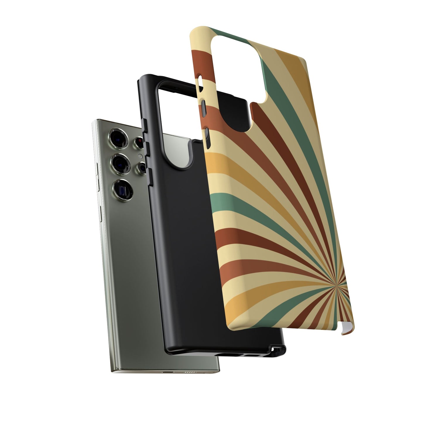 Earthy Retro Swirl Samsung Galaxy Case – Dual-Layer Protection with 70s-Inspired Earth Tones