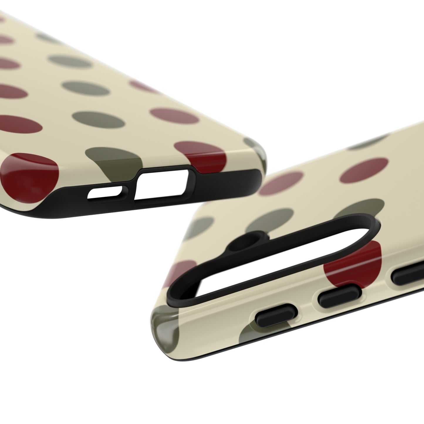 Red & Green Polka Dots on Cream – Samsung Galaxy Case