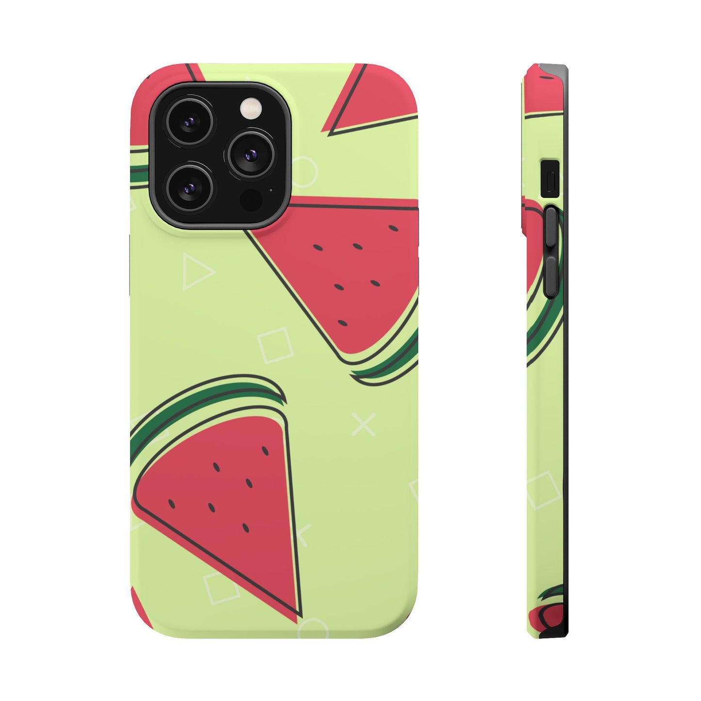 Watermelon Slice MagSafe iPhone Case – Fresh & Fun Design with Retro Geometric Pattern