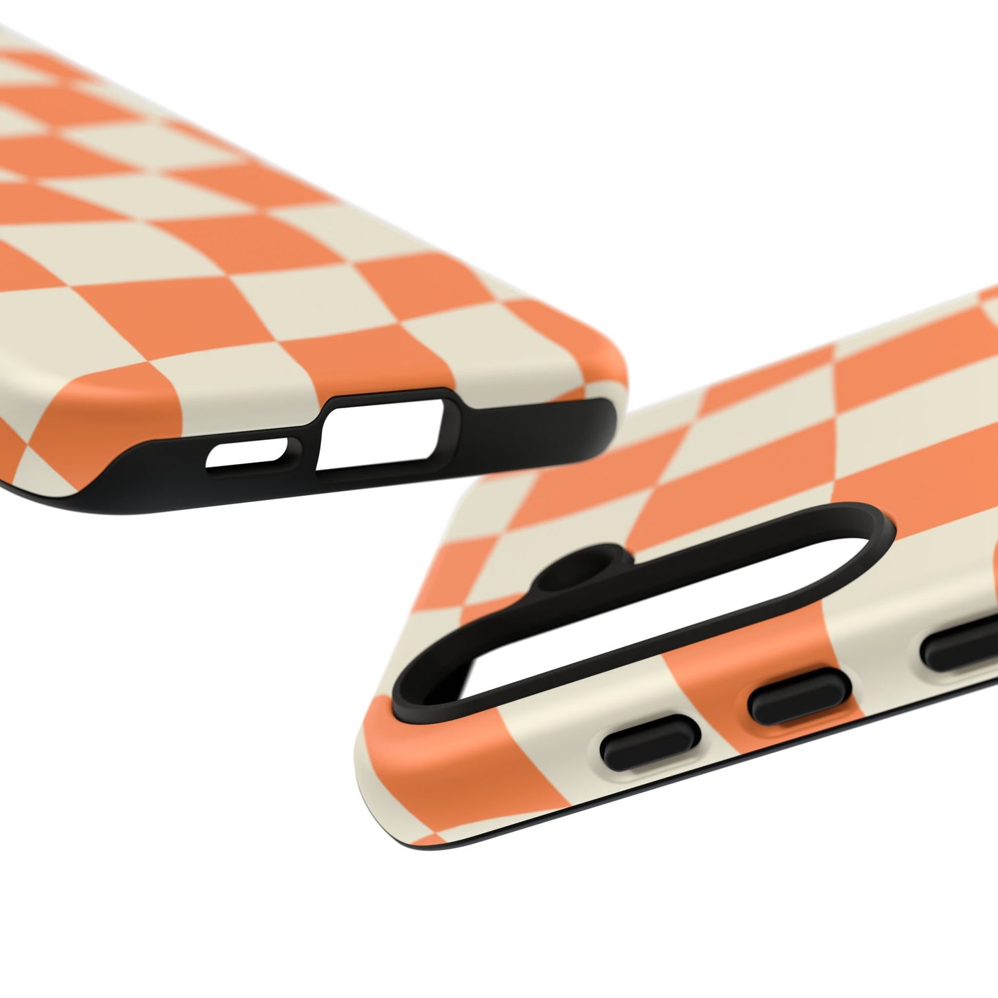 Wavy Retro Checkerboard Samsung Galaxy Case – Shockproof, Matte Finish, Dual-Layer Protection