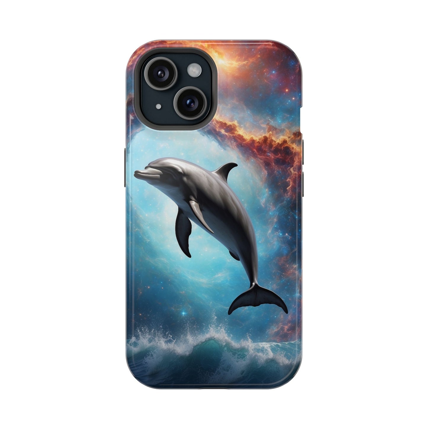 Cosmic Dolphin Space Vibes - MagSafe-Compatible Case