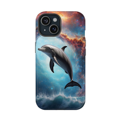 Cosmic Dolphin Space Vibes - MagSafe-Compatible Case