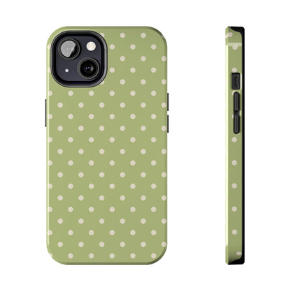 Sage Green Polka Dots – iPhone Case