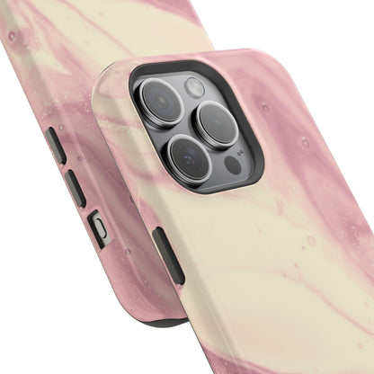 Blush Marble Glow – MagSafe Case with Pink & Rose Gold Marble Design