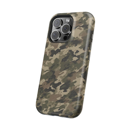 Classic Light Brown Camouflage – MagSafe iPhone Case with Rugged Elegance