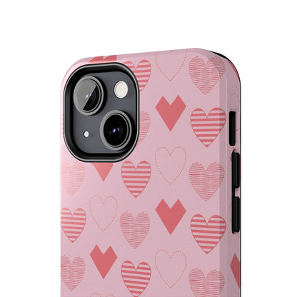 Striped Hearts iPhone Case