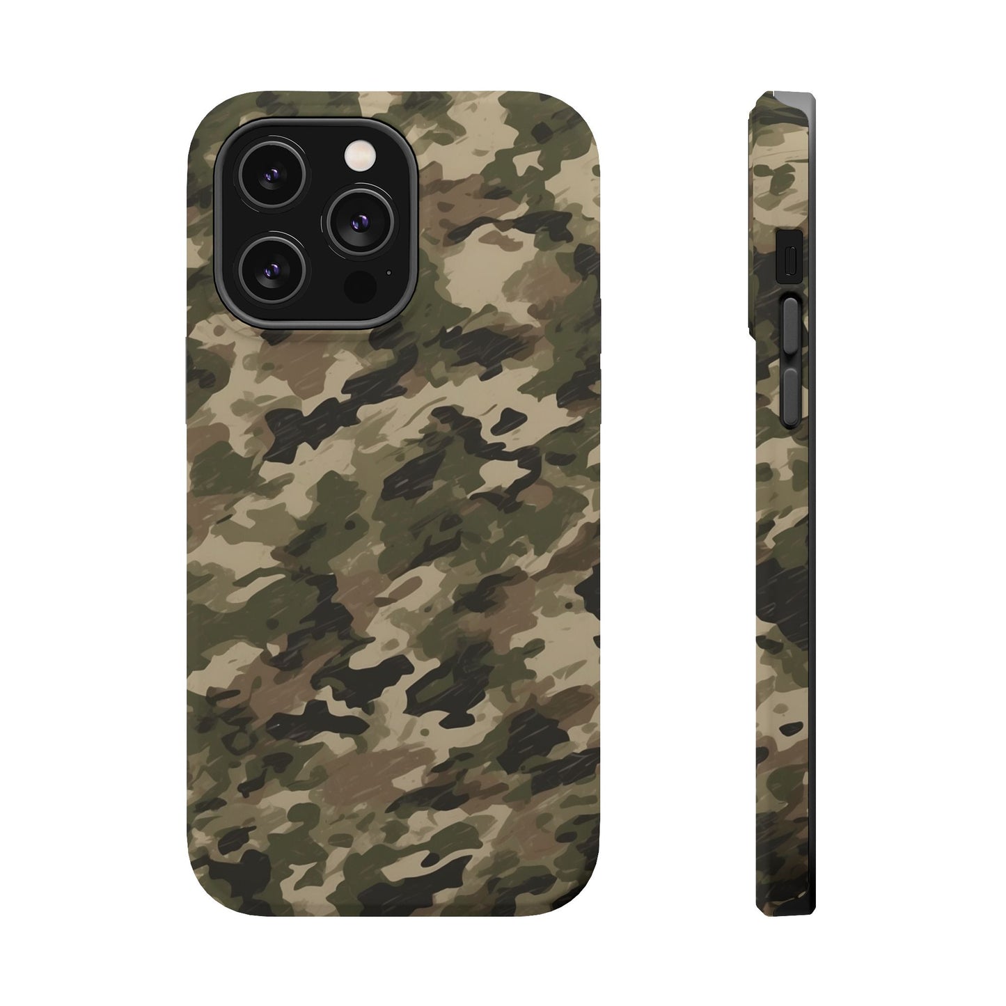 Classic Light Brown Camouflage – MagSafe iPhone Case with Rugged Elegance