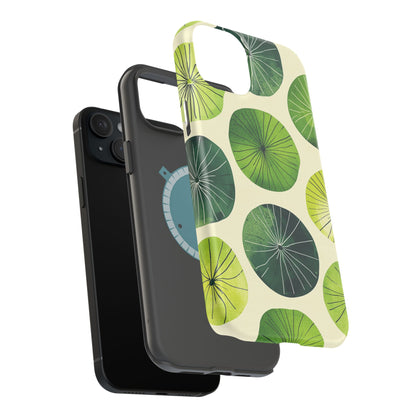 Watercolor Lily Pads MagSafe iPhone Case – Shockproof, Matte Finish, Dual-Layer Protection