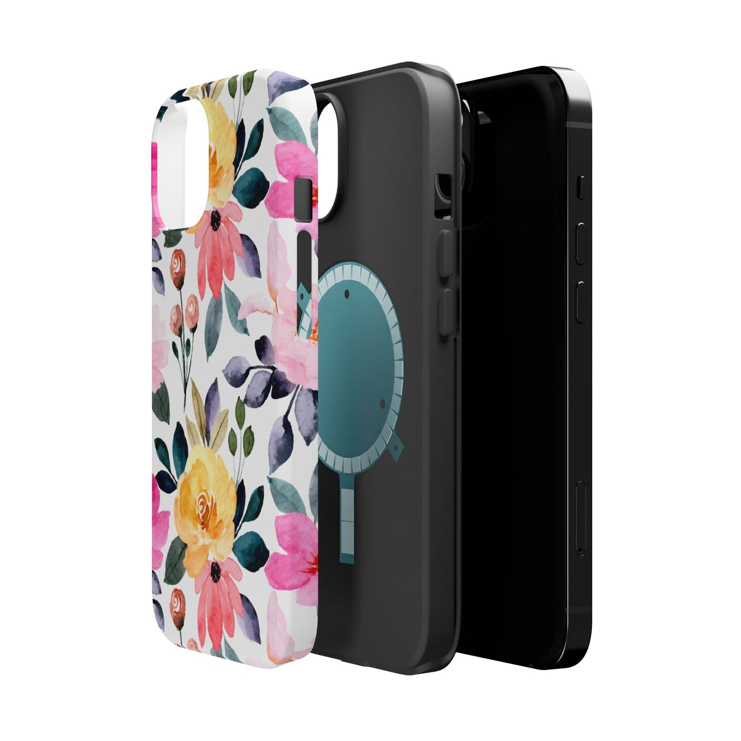 Blossoming Beauty – MagSafe Case with Pastel Floral Watercolor Design