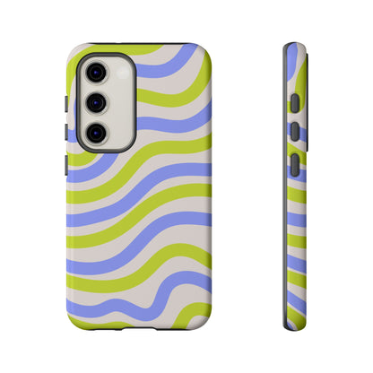 Neon Wave Samsung Galaxy Case – Bold Dual-Layer Protection with 70s-Inspired Vibe