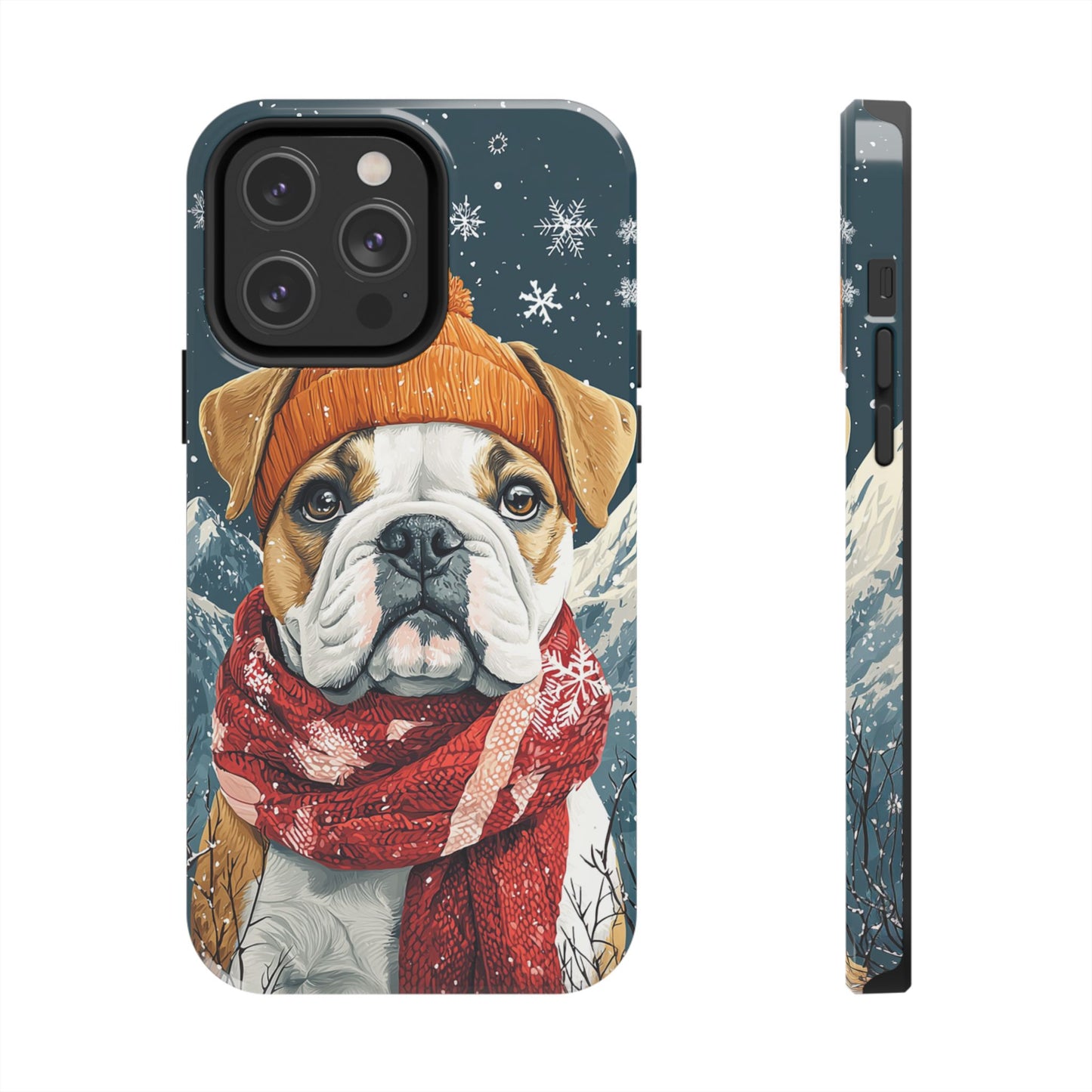 Cozy French Bulldog iPhone Case – Rustic Fireplace Protective Cover