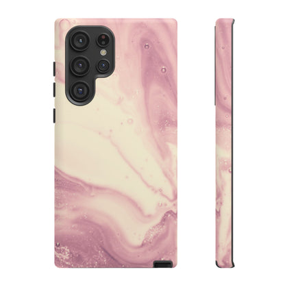 Blush Marble Glow – Samsung Galaxy Case with Rose Gold Swirl Design