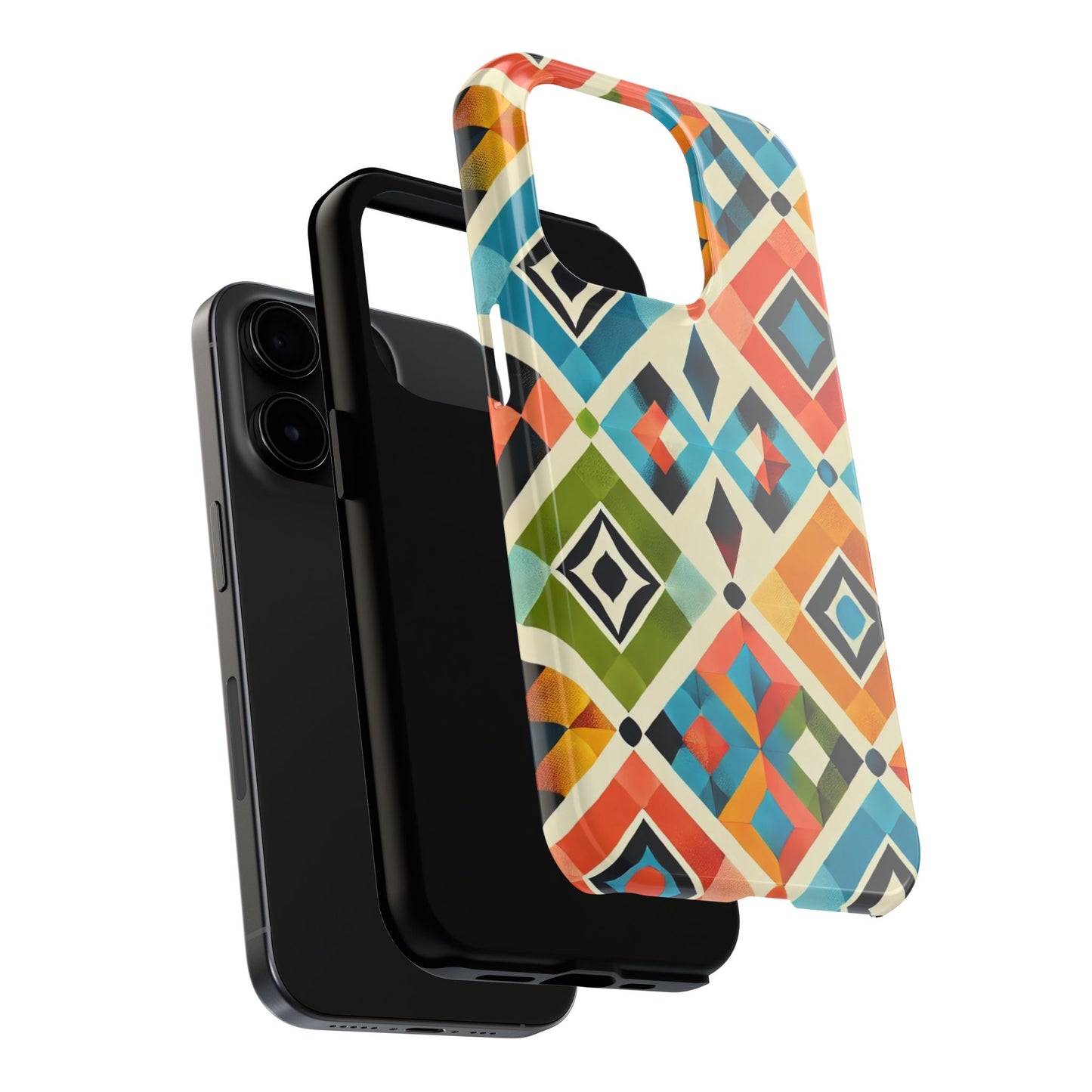 Harlequin Geometric iPhone Case - Vibrant Abstract Protective Cover