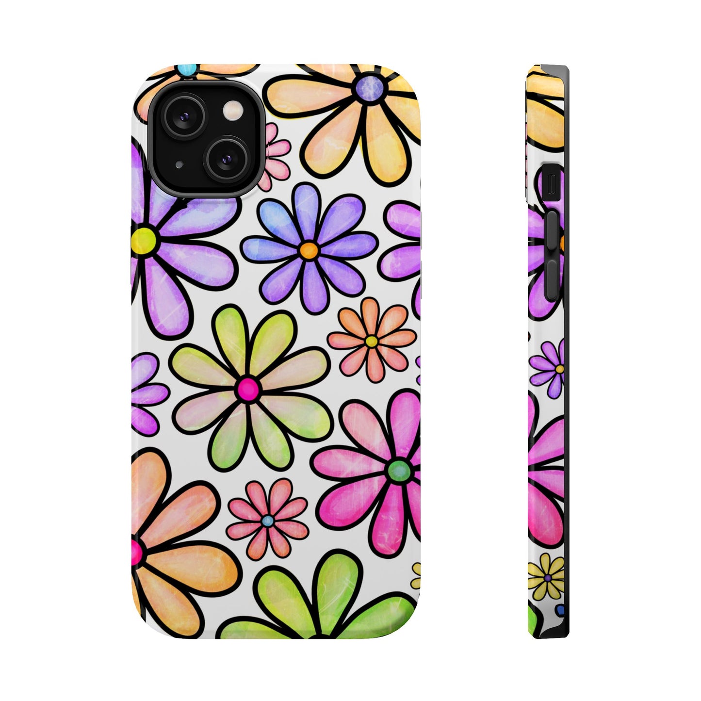 Pastel Daisy Dream MagSafe iPhone Case – Slim Profile, Glossy Finish