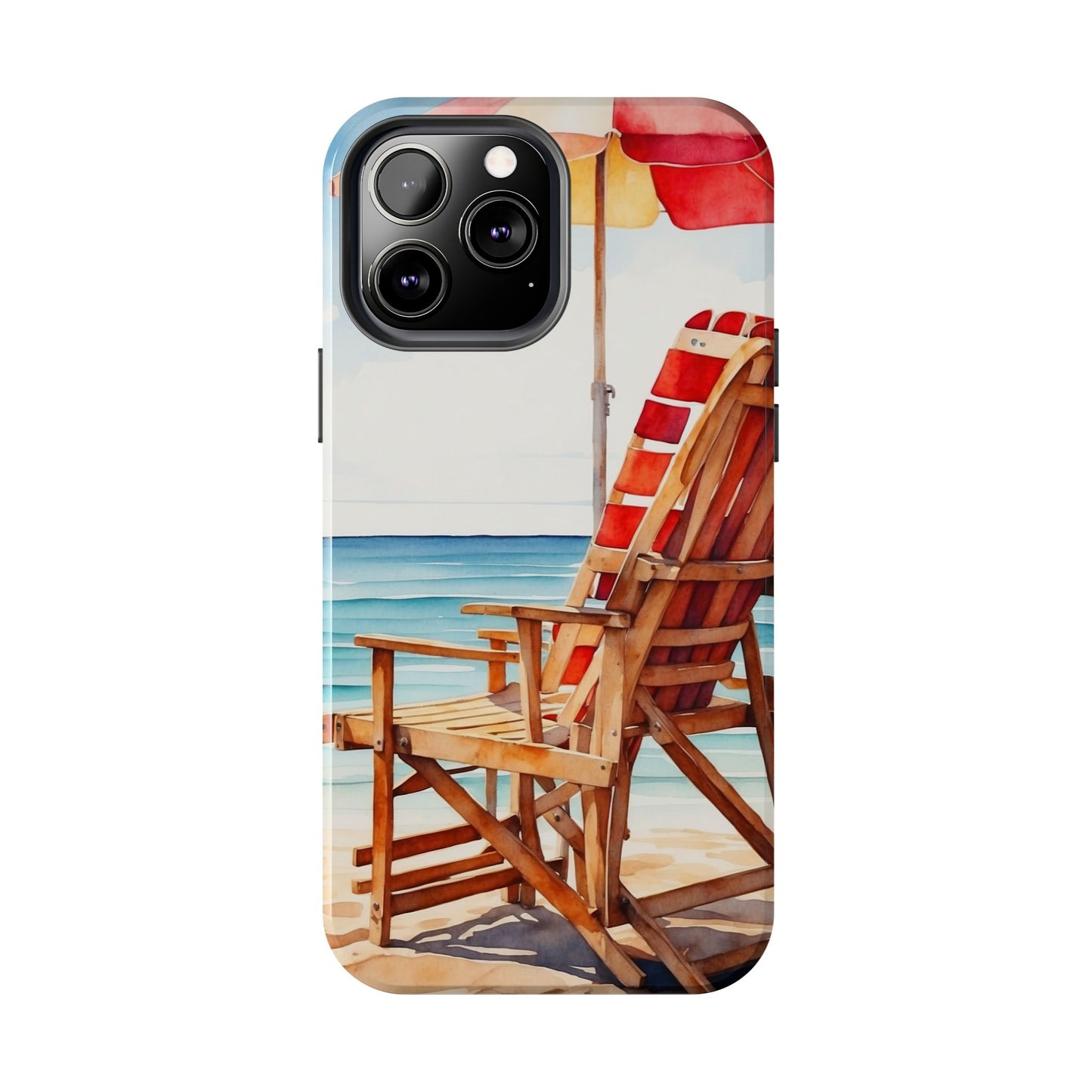 Beach Bliss iPhone Series Case – Relaxing Seaside Chair and Umbrella Design