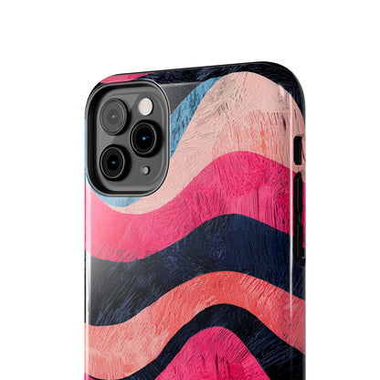 Abstract Wave Pattern iPhone Case – Shockproof, Matte Finish, Dual-Layer Protection