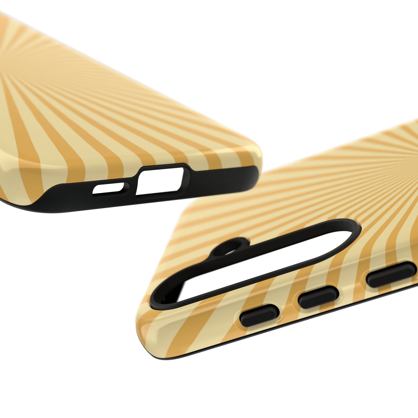 Golden Sunburst Samsung Galaxy Case – Retro Radiant Design with Dual-Layer Protection