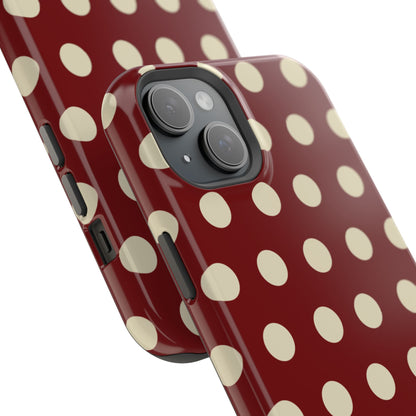 Classic Red & Cream Polka Dots - MagSafe iPhone Case