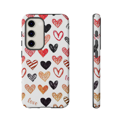 Samsung Galaxy Case: Hand-Drawn Hearts & Love