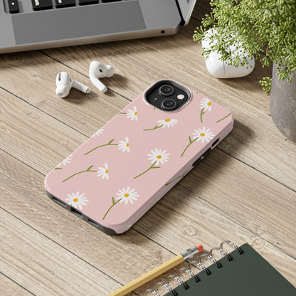 Daisy Delight Tough iPhone Case – Cute Floral Design with Dual-Layer Protection