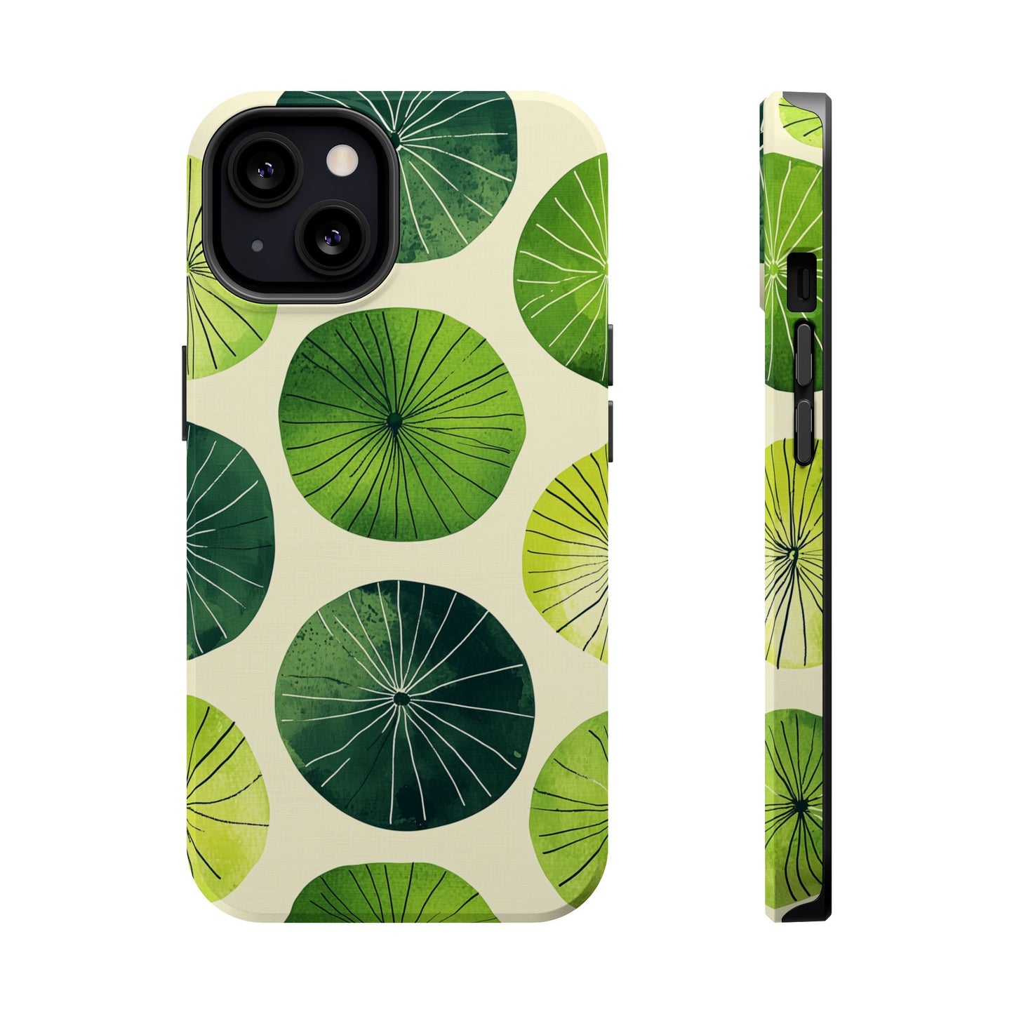 Watercolor Lily Pads MagSafe iPhone Case – Shockproof, Matte Finish, Dual-Layer Protection