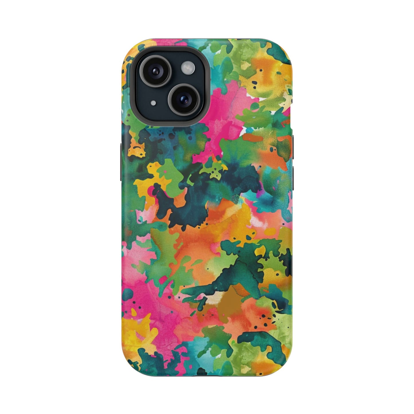 Vibrant Watercolor Splash MagSafe Case – Colorful Abstract Design with MagSafe Compatibility