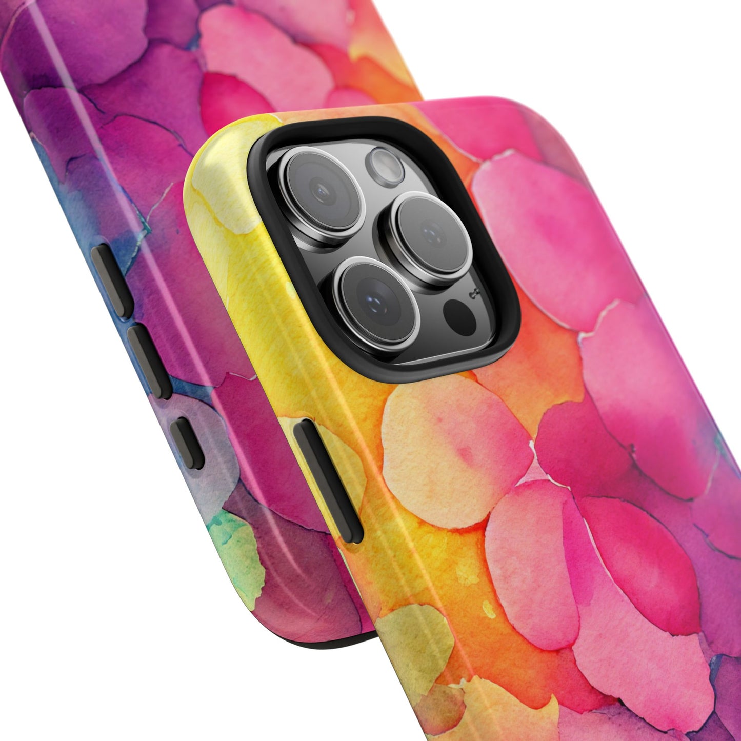 Sunset Petals Watercolor iPhone Case – Slim Design, Glossy Finish