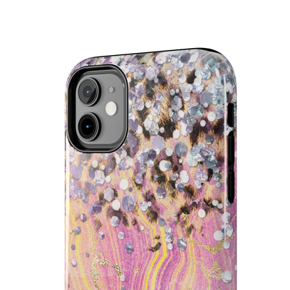 Crystal Glam Leopard - iPhone Series Case with Glitter and Gem Accents