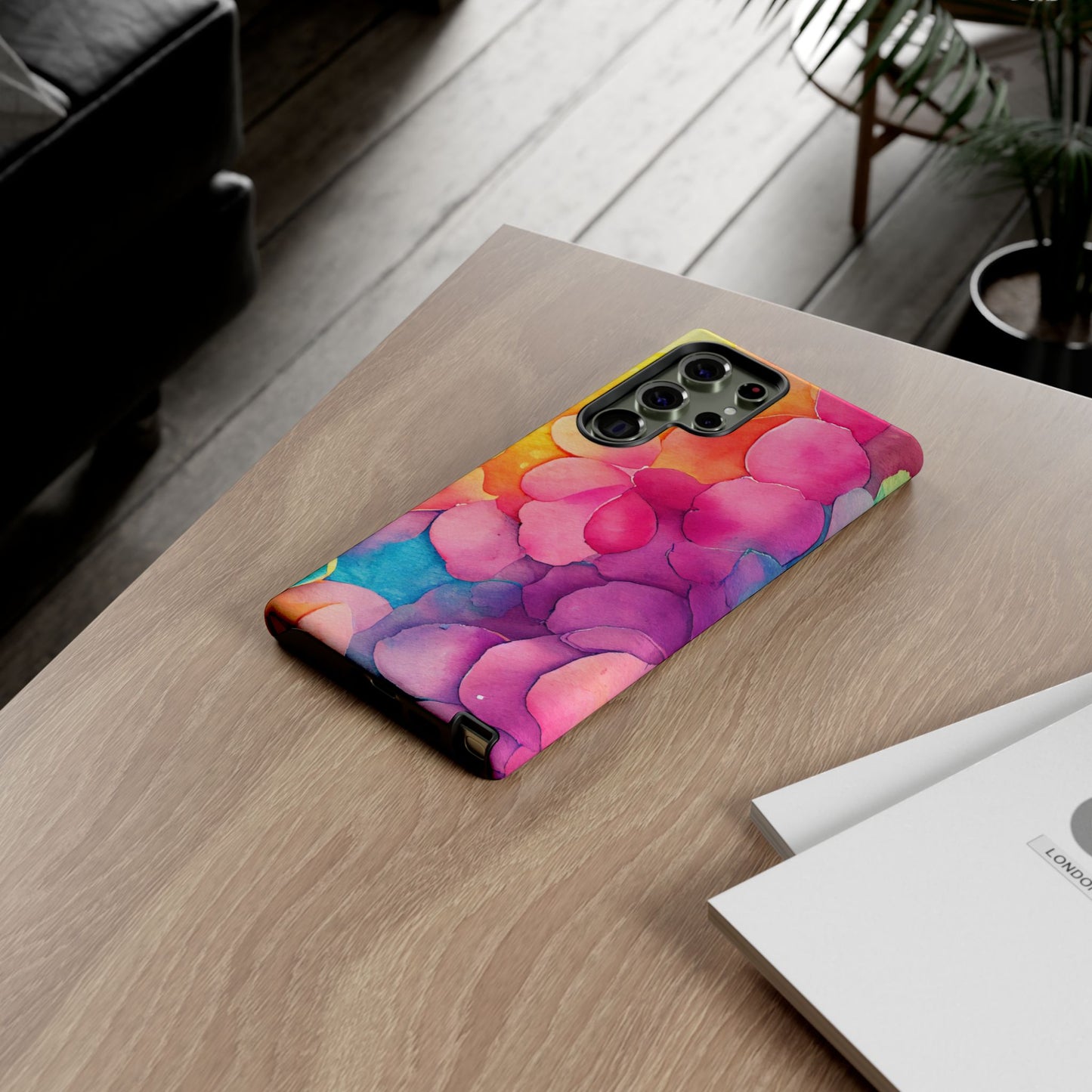 Sunset Petals Watercolor Samsung Galaxy Case – Slim Design, Glossy Finish