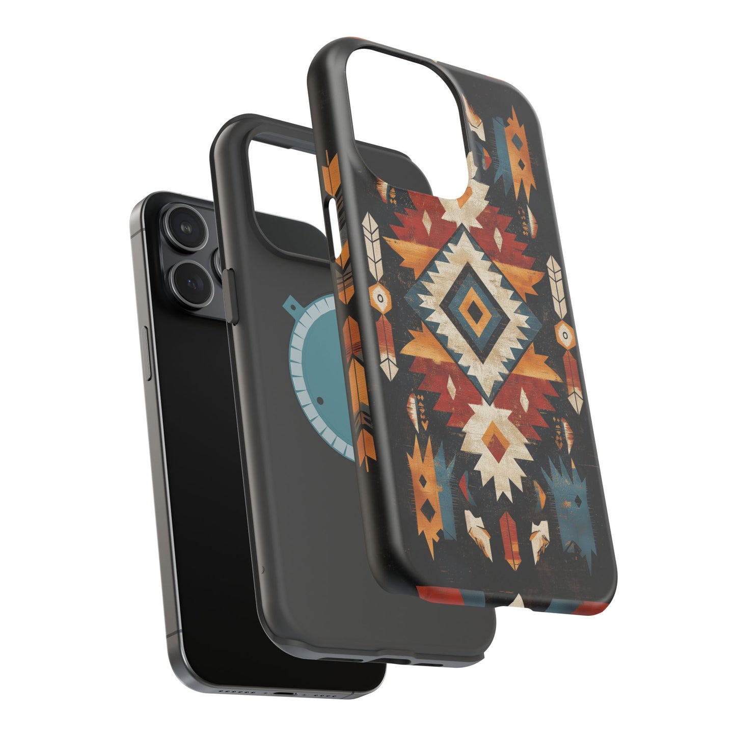 Southwestern Arrow & Diamond Tough MagSafe iPhone Case – Bold Tribal Design, Dual-Layer Protection