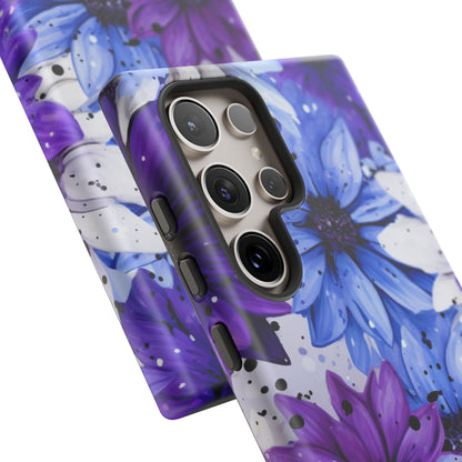 Vibrant Purple & Blue Floral Splash - Samsung Galaxy Series Case