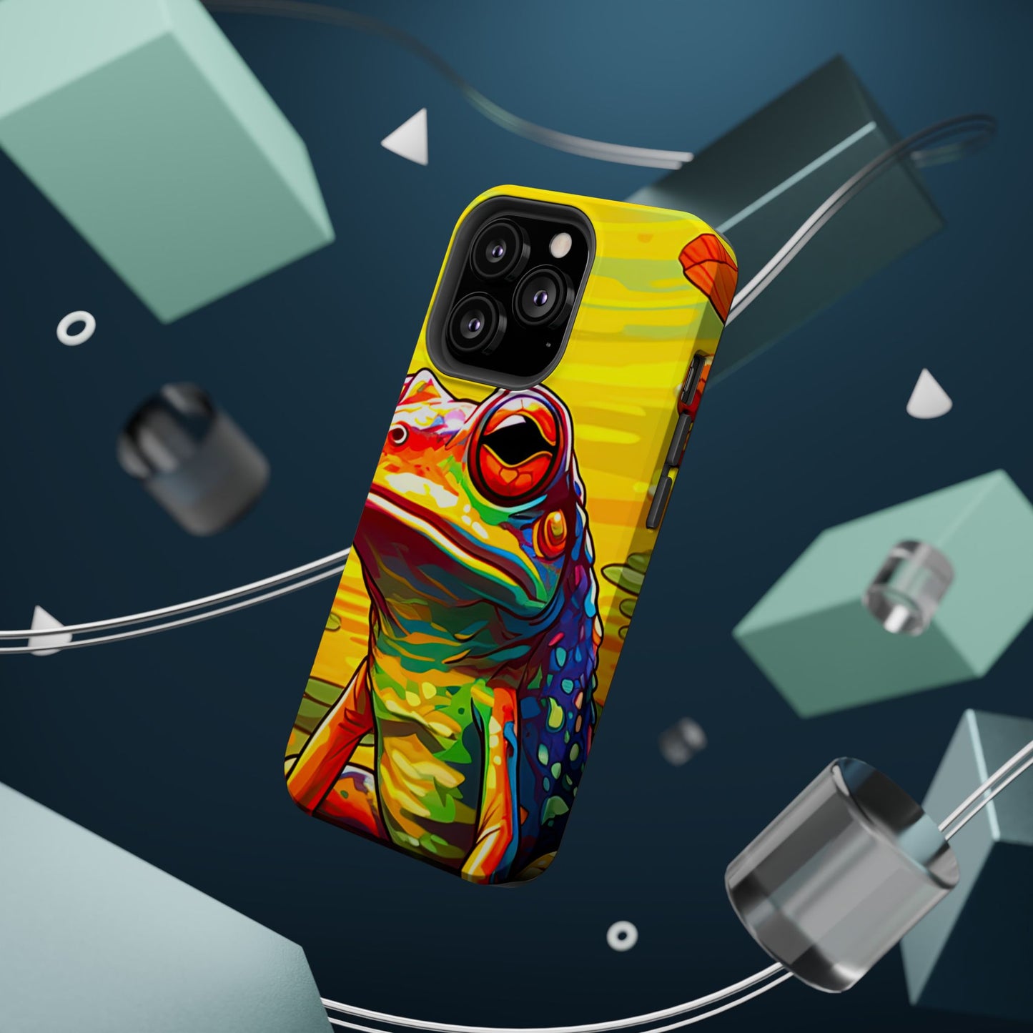 Vibrant Rainbow Frog Design – MagSafe iPhone Case