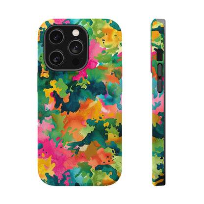 Vibrant Watercolor Splash MagSafe Case – Colorful Abstract Design with MagSafe Compatibility