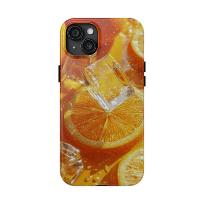 Citrus Orange Splash iPhone Case – Dual-Layer Tough Protection, Vibrant Summer Design